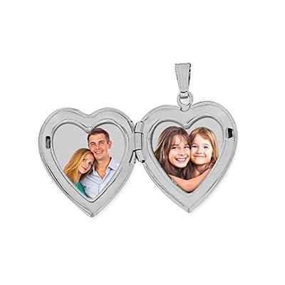 China Stainless Steel DIY Heart Shape Circle Mail Personal Photo Allergy Free Jewelry Double Picture Pendant Necklace for sale