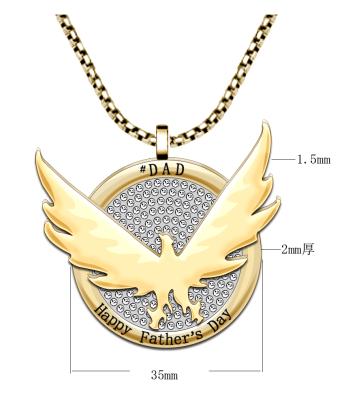 China Hiphop Designer Stainless Steel Jewelry Gold Plated Wing Jewelry Sets Father's Day Great Gift for sale