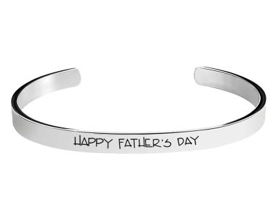 China Don't Fade New Design Celebrating Happy Father's Day Stainless Steel Cuff Bracelets For Love Family for sale