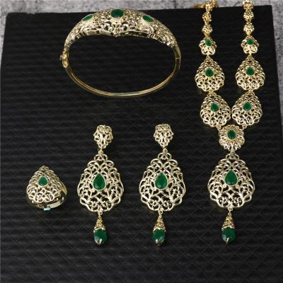 China Best Selling Environmentally Friendly Creative Elegant Bracelet Ring Jewelry Retro Fashion Necklace Earring Set for sale