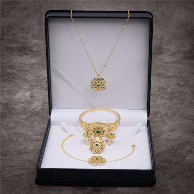 China 2021 New Retro Classic Simple Environmentally Friendly Graceful Kaftan Wedding Gold Planted Jewelry Set For Women Fashion Jewelry Set With Diamond for sale