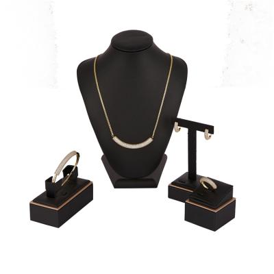 China 2021Mar New Arrival Environmental Friendly Fashion Color Matching Gold Plated Elegant Bracelet Ring Jewelry Set Necklace Earrings for sale