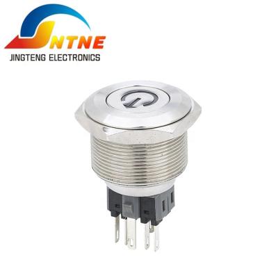 China JINGTENG 30A-P11-E Metal Push Button 30mm Stainless Steel Waterproof Latch or Momentary Switch with 12V LED Flush Mount JT 30A-P11-E Power Supply for sale