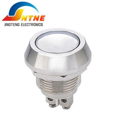 China > 0.2 Million Times JingTeng 12A-Q10J 12mm Anti Vandal Metal Push Button Switches Momentary Diverter Without LED for sale