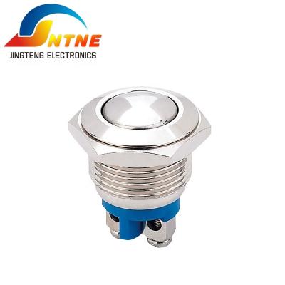 China JINGTENG 16A-Q10J 16MM or 16mm Momentary Reset Short Self-Latching Metal Waterproof Push Button Switch for sale