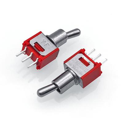 China Small waterproof inverter ST-0-102-C02-N000-RS ON-ON 3pin 2postions Mini Red Toggle Switch for sale