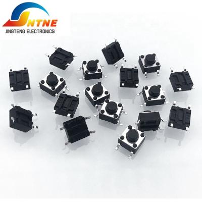 China 6x6x5 SMT Tact Switch Bottom Micro Tact Switch Black Push Button Switch With Button Cap 6X6X5H for sale