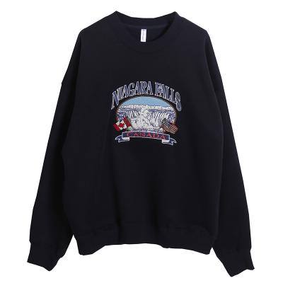 China Korean Women's Crewneck Graphic Oversized Pull Over Shrink Pull Over Sweatshirt Women's Hoodies For Women for sale