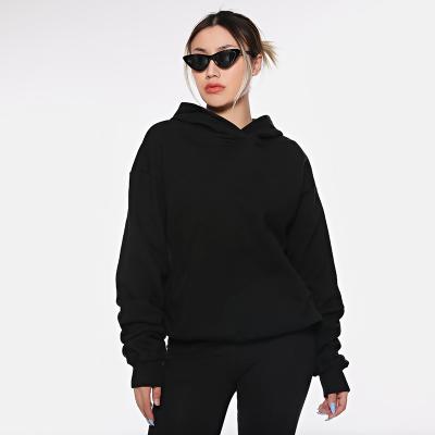 China Wholesale Unisex Organic Cotton Crop Anti-Shrink Black Hollow Out Women Hoodies Oversized Sweatshirts for sale