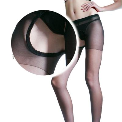 China Antibacterial Cheap Nylon Filament Open Crotch Pantyhose Black Pantyhose Erotic Stockings High Waist Dyed Silk Stockings for sale