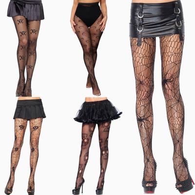 China Hot-selling Product Lace Women Sex Ladies Halloween Pantyhose Breathable Seamless Floral Tights for sale