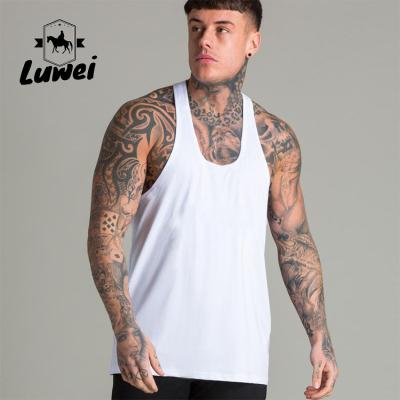 China Athletic Men's Tank Top Stringer Anti Sweat Men Undershirt Bodybuilding Muscle Workout Gym Cutout QUICK DRY Custom Cavity for sale