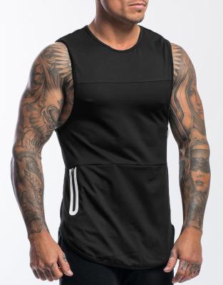 China Plus Size Knitting Sleeveless Vest Logo Print Muscle Tank Top Cutout Custom Hollow Bodybuilding QUICK DRY Workout Vest For Men for sale