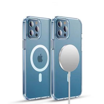 China iPhone 14 Max Case For iPhone 14 Magnetic Wireless Charging Case Shockproof Clear Transparent Magsafes Original Quality Shockproof Pro for sale