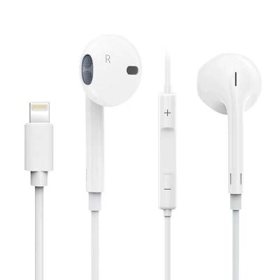 China Hot selling good quality mobile phone earphone earbuds earphone microphone for iphone 12 lightning earphone for apple earpods for sale