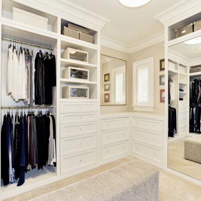 China Adjustable (Height) Customized Simple Design Wooden Furniture Door Wardrobes White Mirrored Modern Home Bedroom Wardrobe With Mirror for sale