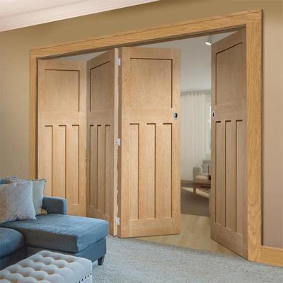 China Modern modern bedroom solid wood bifold doors design interior living room soundproof folding wooden door for sale