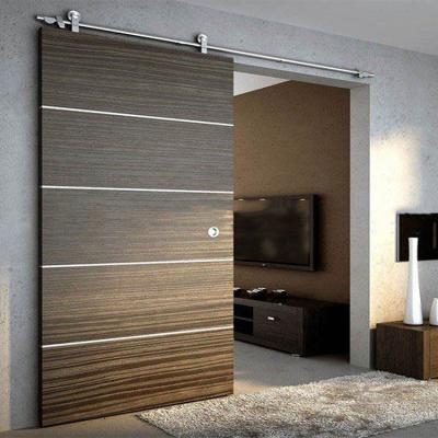 China Modern Villa Walnut House Solid Wood Doors Design Interior Wood Sliding Barn Door for sale