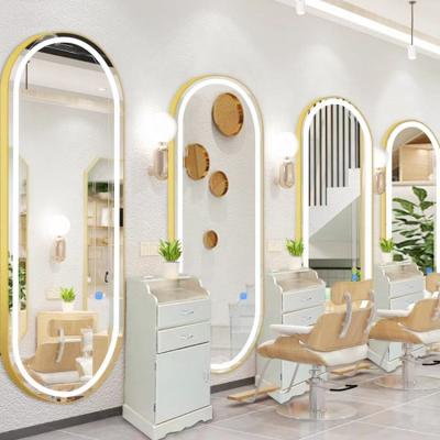 China Barber Stations Hair Styling Equipment And Furniture Modern Lights Salon Mirror for sale