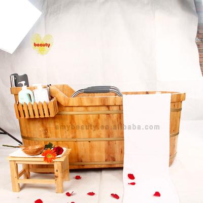 China Cheap Freestanding Wooden Round With Metal Handle Wooden Bathtub YOU 941 for sale