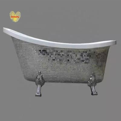 China Gold Free Size Small Bathroom Tubs Low Price Single Claw Foot Resin Soaking Tub With Four Legs 1355 for sale