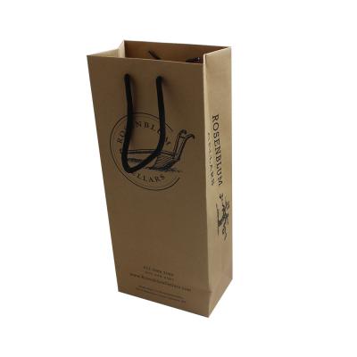 China Recyclable Custom Printed Your Own Logo Gift Craft Brown Kraft Cardboard Packaging Paper Shopping Bag With Handles for sale