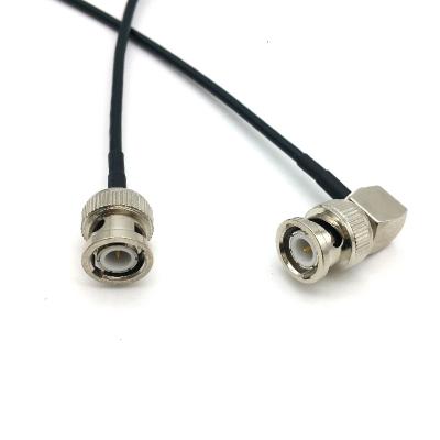 China Custom Right Angle BNC Male To BNC Male Jack Connector Jumper Pigtail RG174 Cable TFL174C-0019 for sale