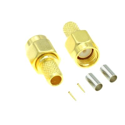 China Low Price Male Gold Plated RF Crimp RF SMA Connector Adapter For RG58 Cable for sale