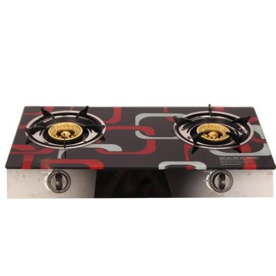 China Household Wholesale Price Tempered Glass 2 Burner Stoves Range Gas Cooker Home Cooktops for sale