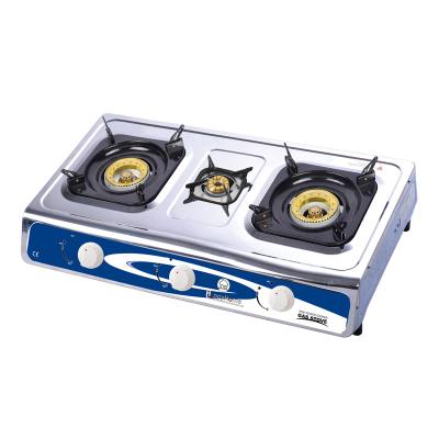 China Household 3 Burners With Brass Cooker Gas Stove For Kitchen for sale