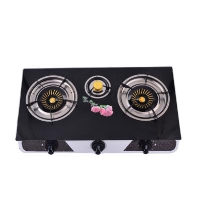 China Hot Selling Hotel Kitchen Gas Stove Cooktop Tempered Glass Gas Cooker Stove for sale