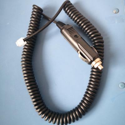 China Car Automotive Cigarette Lighter Plug To RJ11-4P4C Plug Car Ciga Cable Round Cable for sale