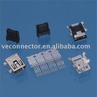 China Mini USB PCB connector, 5PIN, B, smd for sale