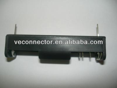 China ABS Single Black 18650 Battery Holder With Pin Foot Dip To PCB for sale