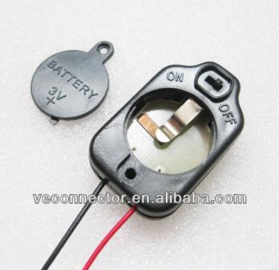 China 1X CR2032 3V ABS battery holder with leads and on/off switch for sale