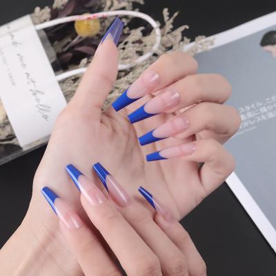 China Easy Apply Wholesale French Design Coffin Fake Nails Ballerina Press On Nails Seller for sale