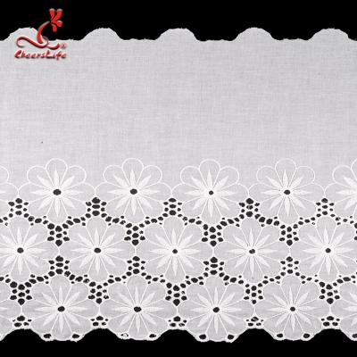 China 100% Sustainable Cotton Lace Fabric Embroidery Trimmings or Fancy Lace Border for Woman Garment for sale