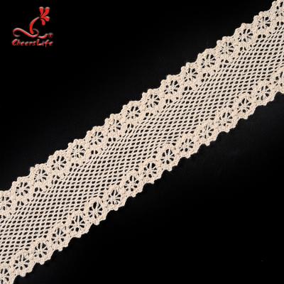 China Viable Guipure Flower 4Mm Polyester Manufacture Lace China Cotton Embroidery Crochet Lace 100% Chemical Trim Ribbon for sale