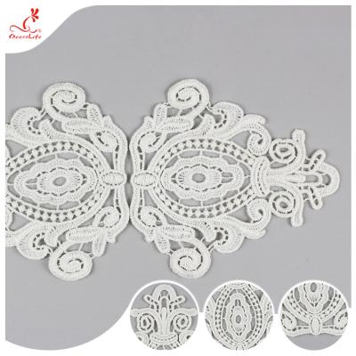 China Viable Fashion Popular White Applique Patch Lace For Garment Lace Trim for sale