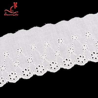 China 2019 Wholesale Cotton African Nigerian Embroidery Lace Ribbon Lace Trim Viable for sale