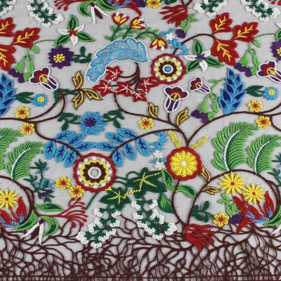 China Sustainable 3D Lace Fabric African Fabric Color Changing Embroidery Lace For Dress for sale