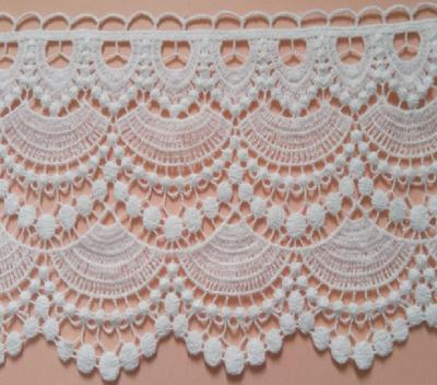 China Sustainable Bridal Lace Trim Embroidery Lace Trim Design With 100% Cotton Trim for sale