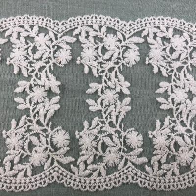 China Sustainable Cheerslife QB12024 Tempting Bridal Lace Cotton Embroidery Lace Trim for sale