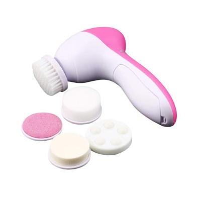 China Acne Treatment Home Use Massage Machine Beauty Care Facial Massager 5 in 1 Private Label Brush Facial Cleansing Detergent for sale