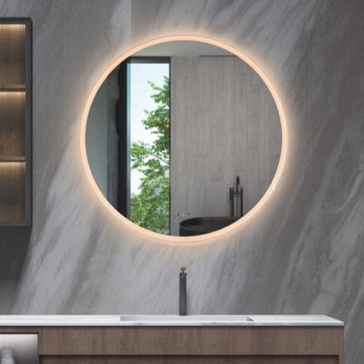 China Modern LED Round Mirror Backlit Led Light Smart Bathroom Mirrorwith Fog Light for sale