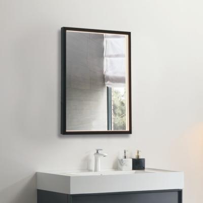 China Modern Framed Led Wall Mirror Bathroom Modern Rectangle Lighted Mirror for sale