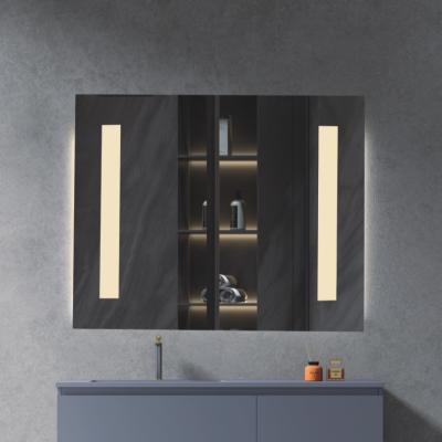 China Modern Frameless LED illuminated bathroom mirror rectangle wall hanging backlit mirror with led lighted for sale