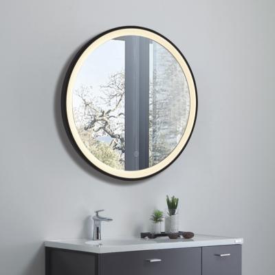 China Modern Metal Frame Bathroom Black Round Wall Hanging Mirror Modern Wall Mirror For Home for sale