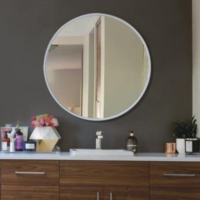 China ALL round modern white aluminum framed mirror mirror decoration bathroom wall mirror for sale