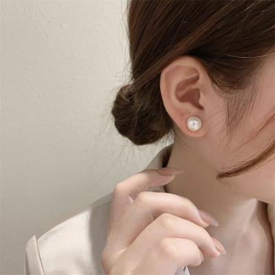 China Aimgal FASHION Jewelry 925 Sterling Silver Magnetic Round Pearl Stud Earrings For Women for sale